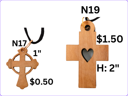 OLIVE WOOD NECKLACE: N17