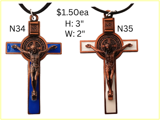 NECKLACE: N34, N35 SAINT BENEDICT CRUCIFIX NECKLACE