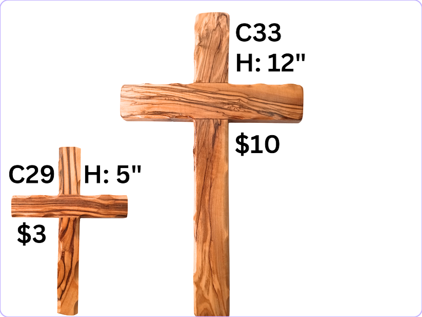 PLAIN CROSSES OLIVE WOOD HOLY LAND: C29, C33