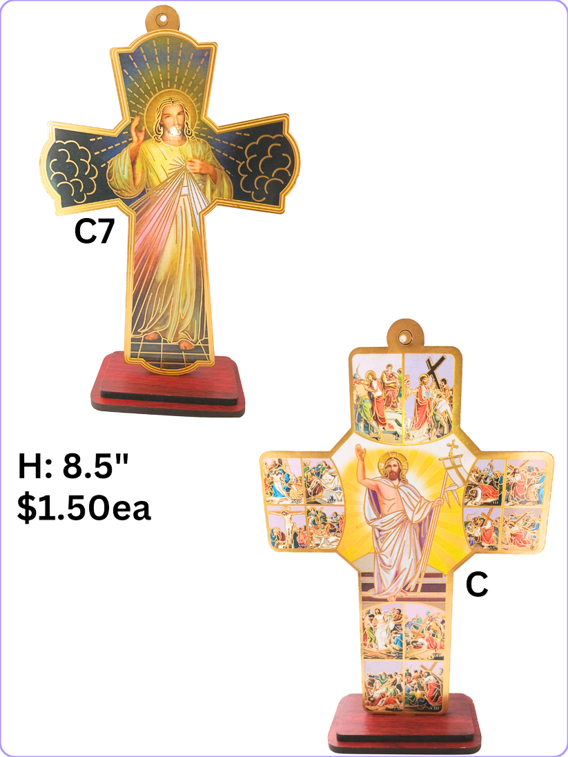 WOOD PICTURE CROSSES STAND: C7, C