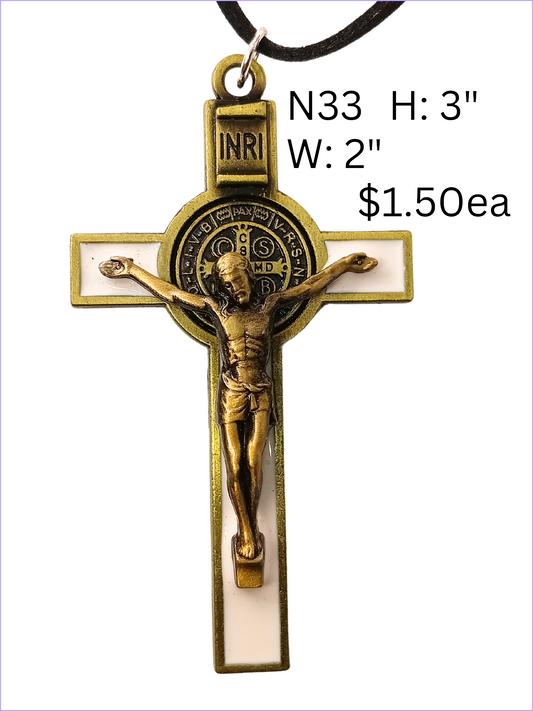 NECKLACE: N33 SAINT BENEDICT CRUCIFIX