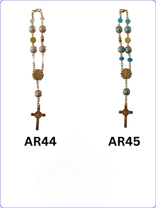 AUTO ROSARY: AR44, AR45 14k GOLD PLATED
