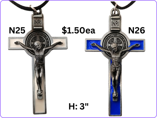 SAINT BENEDICT CRUCIFIX NECKLACE: N25, N26