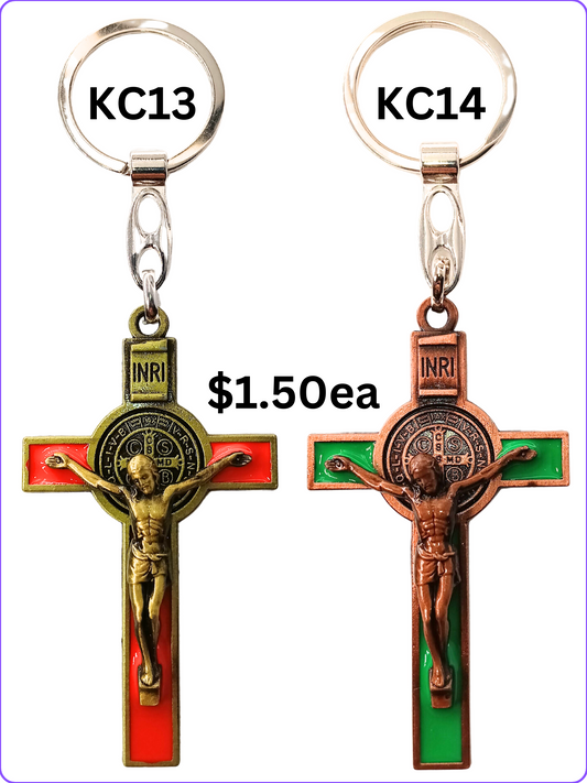 SAINT BENEDICT CRUCIFIX KEY CHAIN: KC13, KC14
