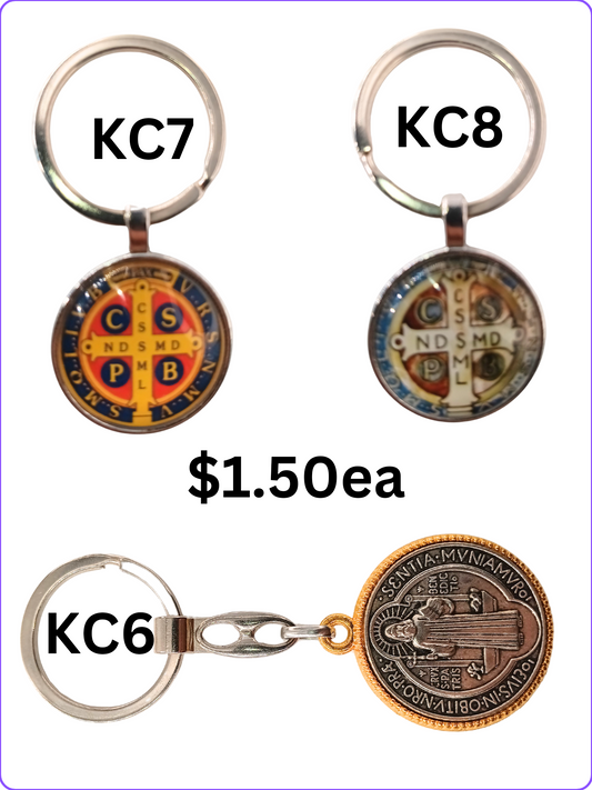 SAINT BENEDICT KEY CHAINS:  KC6, KC7, KC8