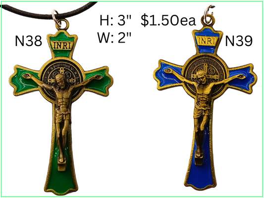 NECKLACES: N38, N39 SAINT BENEDICT CRUCIFIX NECKLACE
