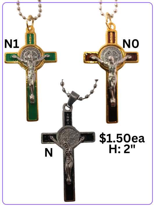 SAINT BENEDICT CRUCIFIX NECKLACES: N, N0, N1