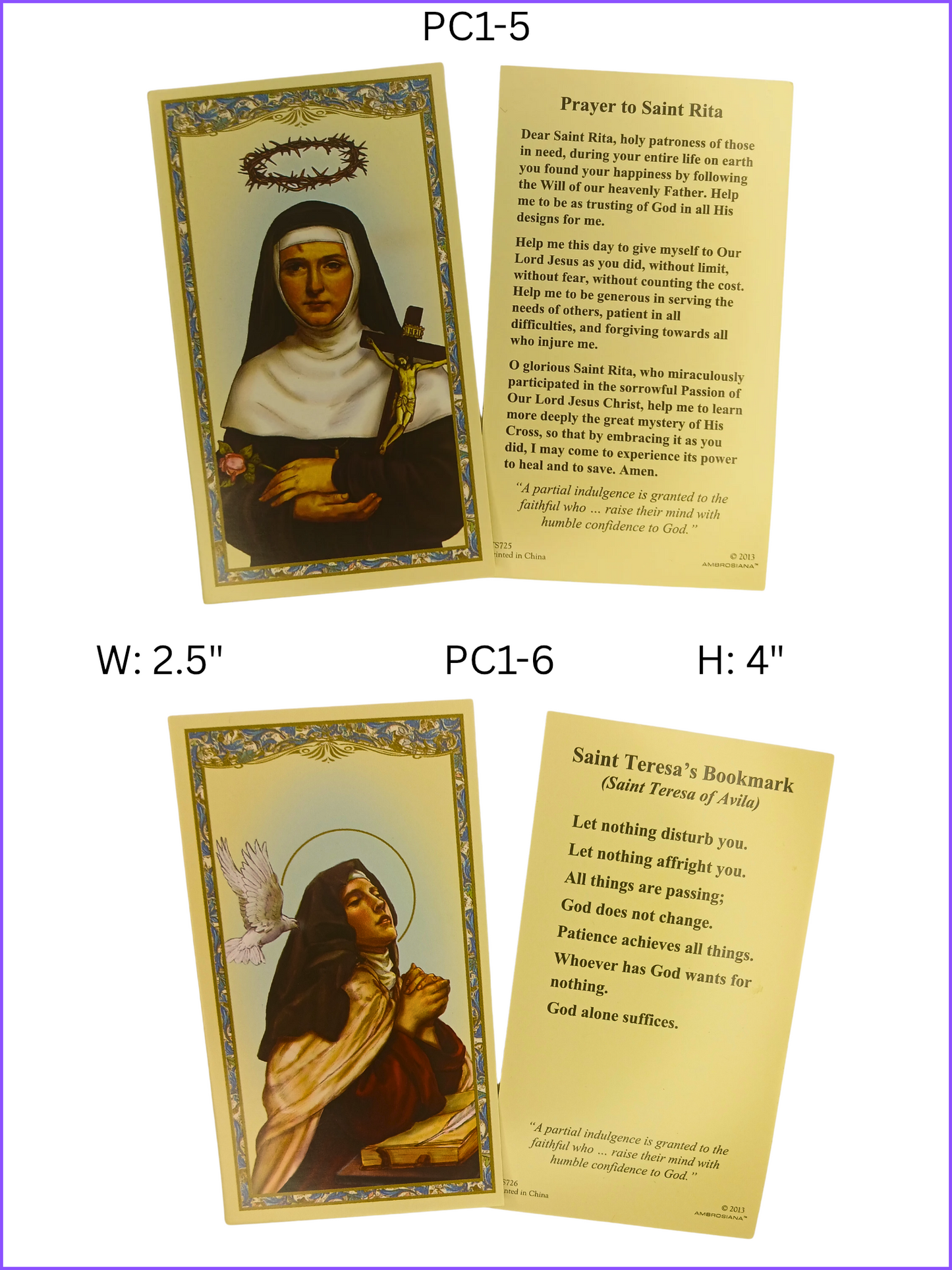 PRAYER CARDS: PC1-5, PC1-6