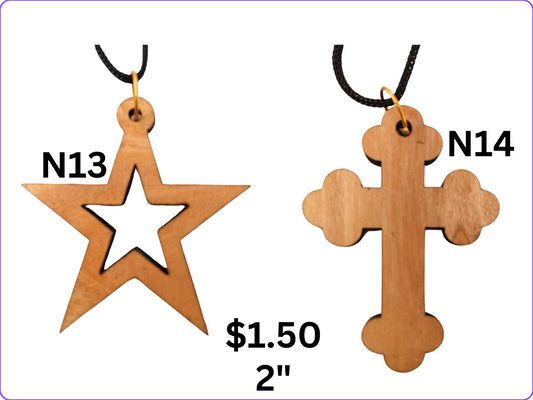 OLIVE WOOD NECKLACES: N13, N14