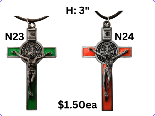 SAINT BENEDICT CRUCIFIX NECKLACE: N23, N24