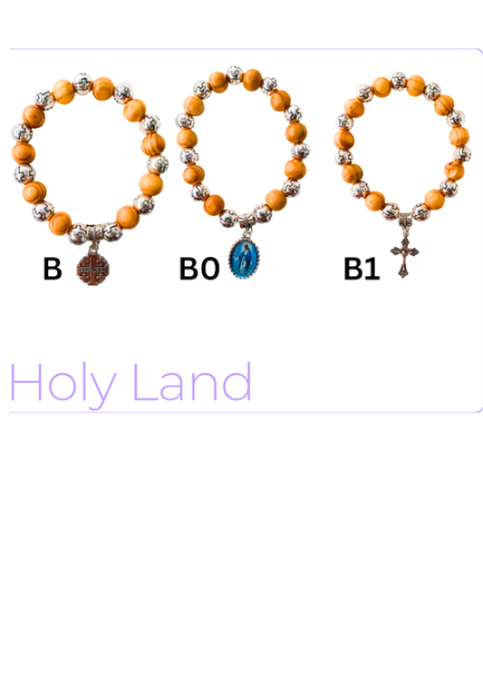BRACELETS: B, B0, B1 HOLY LAND OLIVE WOOD